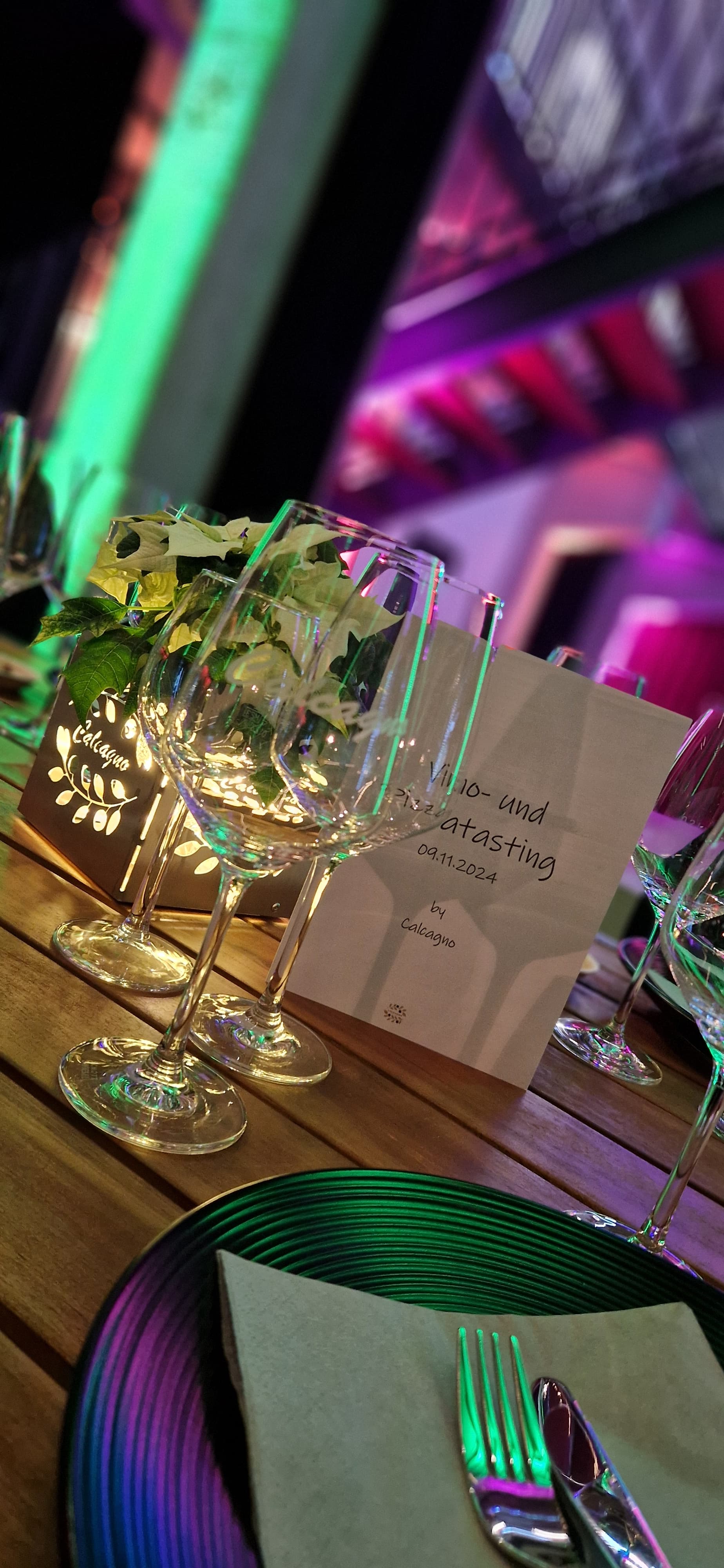 Calcagno Tasting mit Wein und Pizza